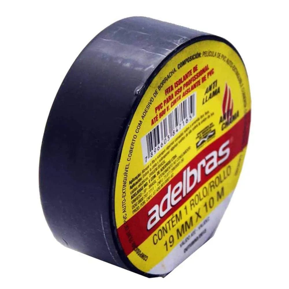 Fita Isolante 19mm x 20 Metros Adelbras