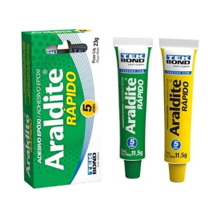 Araldite Rapido 5 Minutos Tekbond Adesivo Epoxi de Cura Ultra Rapida e Alta Resistencia