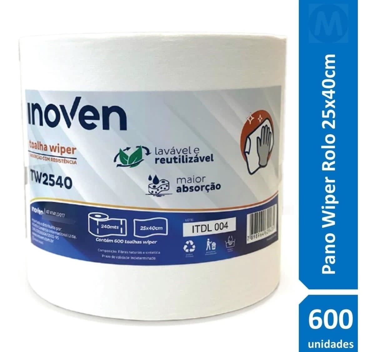 Toalha Pano Wiper Em Bobina Com 600 Unidades – Inoven | Absorção, Resistência E Alto Rendimento