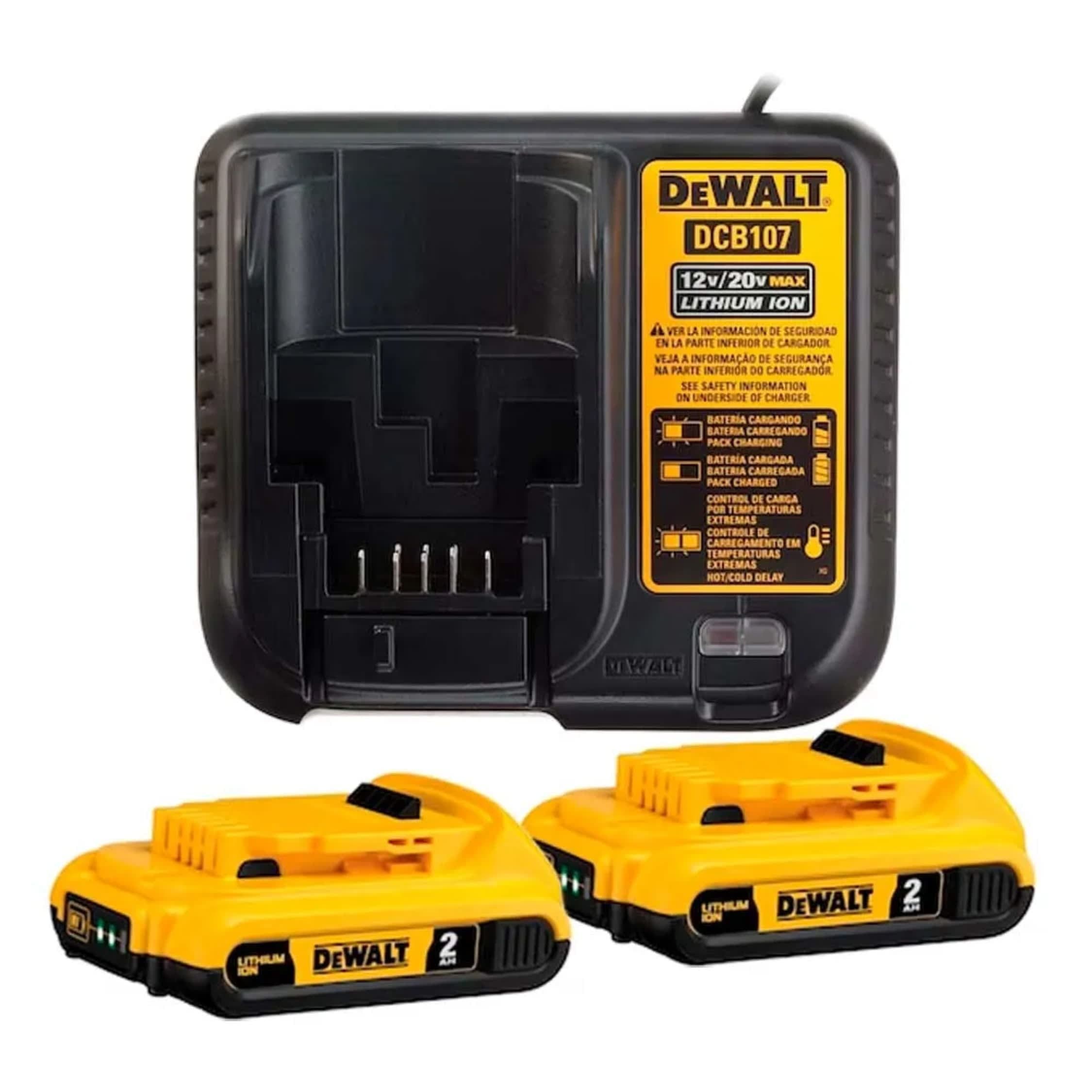 Kit Bateria 2.0ah + Carregador 20v Dcb203c2-b2 – Dewalt | Potência E Mobilidade Para Seu Dia A Dia P