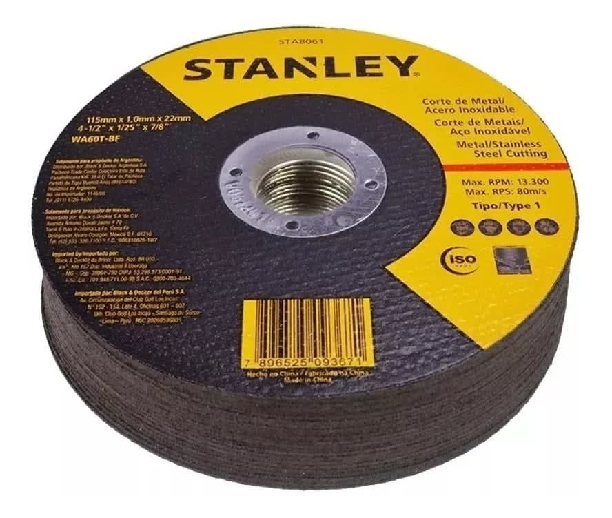 Disco De Corte 4.1/2" X 1.0 X 7/8" - Stanley | Precisão E Alta Performance