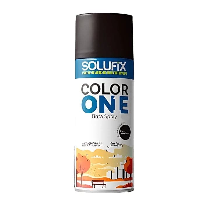 Tinta Spray Solufix Color One Preto Fosco – Uso Geral