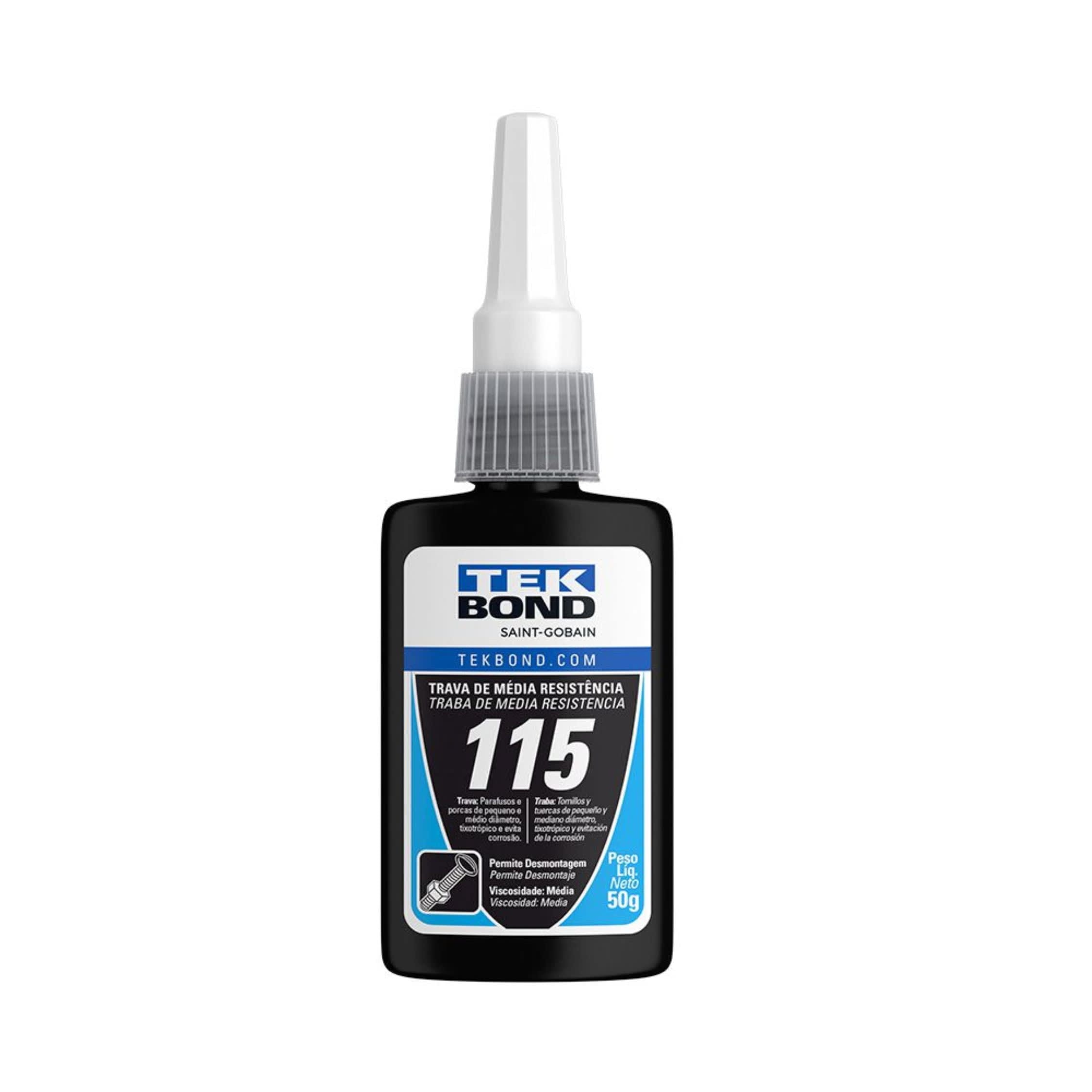 Cola Trava Rosca 115 Azul 50g – Tekbond | Fixação Segura Com Remoção Facilitada