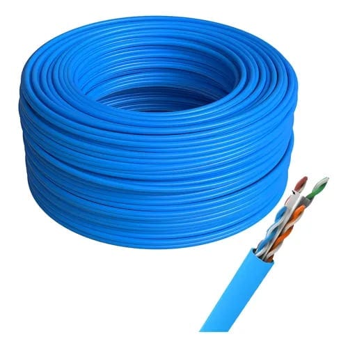 Fio Cabo Rede Flex Cat6 Utp Azul 50 Metro