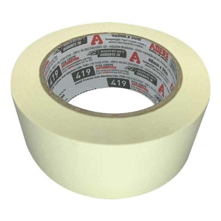 Fita Crepe Automotiva Bege 419 45mm X 50m - Adere | Precisão E Resistência Para Pintura