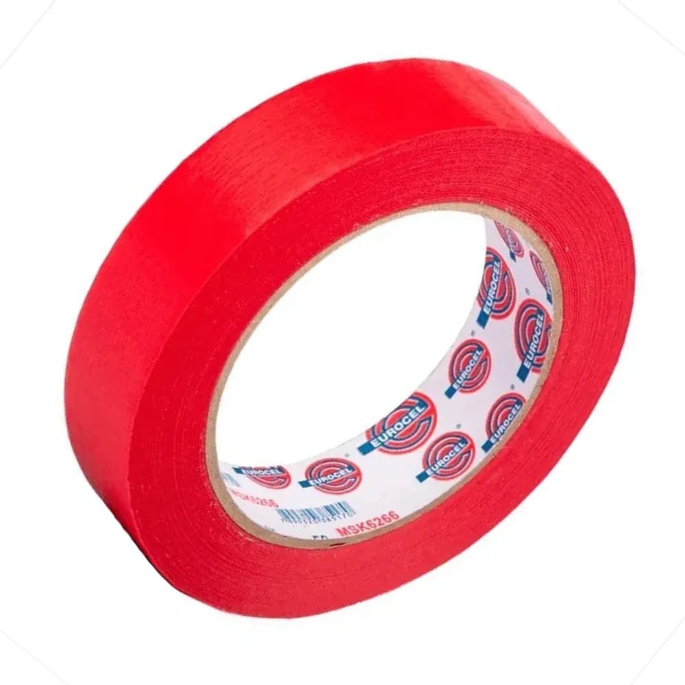 Fita Crepe Automotiva Vermelha 25mm x 50 Metros Eurocell