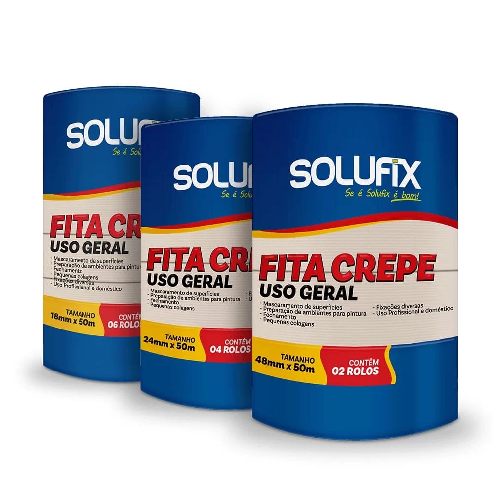 Fita Crepe Uso Geral 45MM x 40 M Solufix