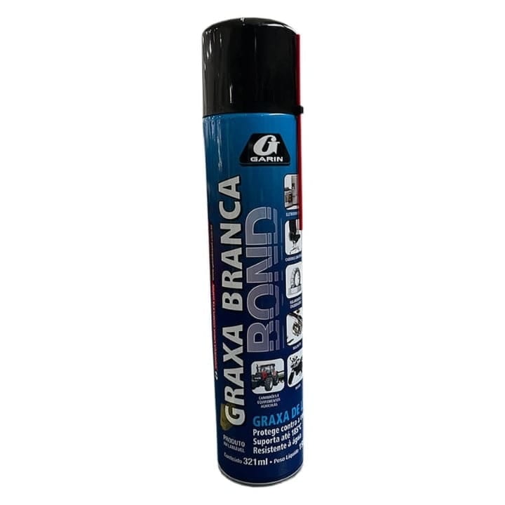 Graxa De Lítio Branca Spray 321ml/195g - Garin | Lubrificação E Proteção Duradoura