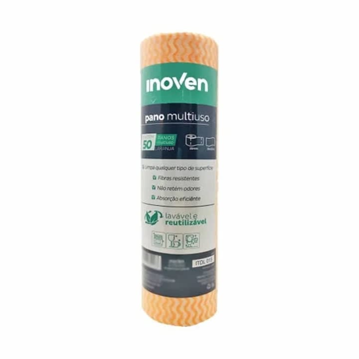 Pano Multiuso Laranja 28x25m – Inoven | Limpeza Eficiente E Durável