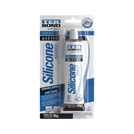 Cola Silicone Acético Branco 50g – Tekbond | Vedação Resistente Com Aderência Flexível E Duradoura