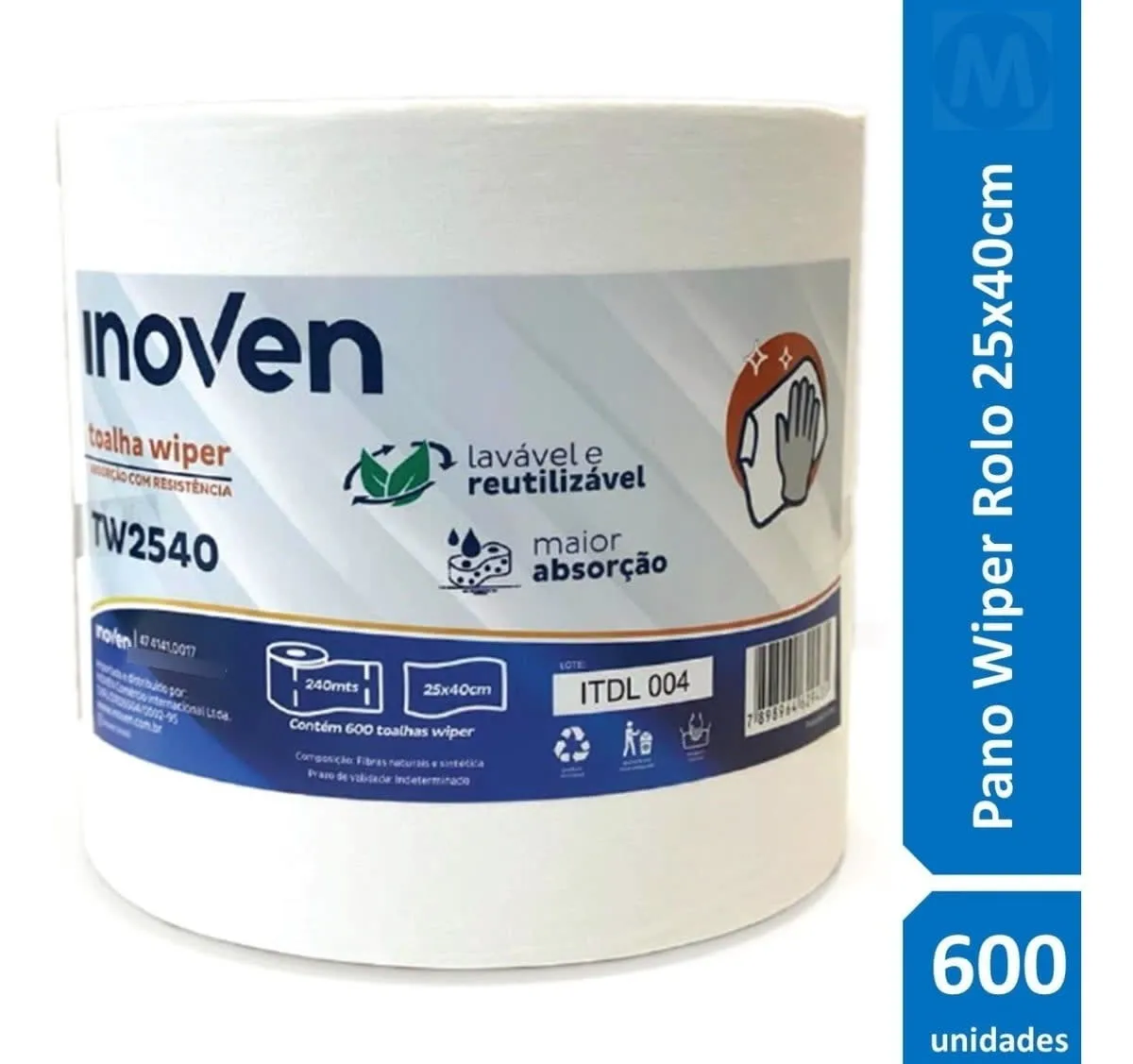 Toalha Pano Wiper Em Bobina Com 600 Unidades – Inoven | Absorção, Resistência E Alto Rendimento