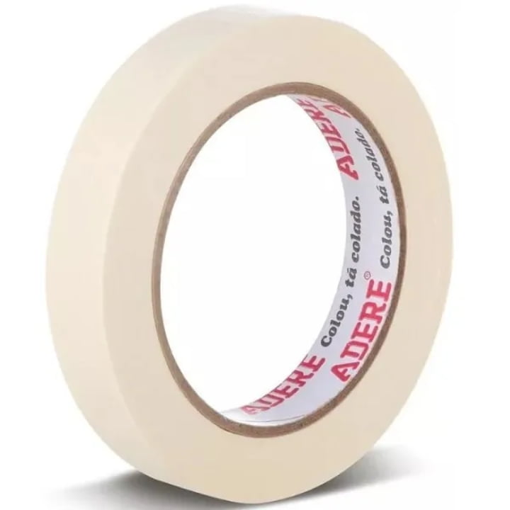 Fita Crepe Uso Geral Bege 423 18mm X 50m - Adere | Fixação E Proteção Versátil